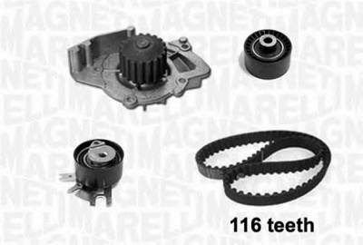 MAGNETI MARELLI 341401690001 -  Водяной насос + комплект зубчатого ремня